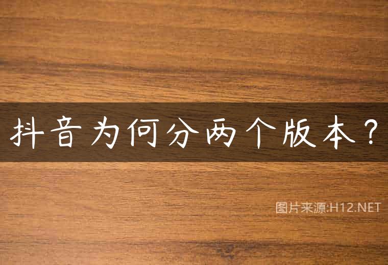 抖音为何分两个版本？