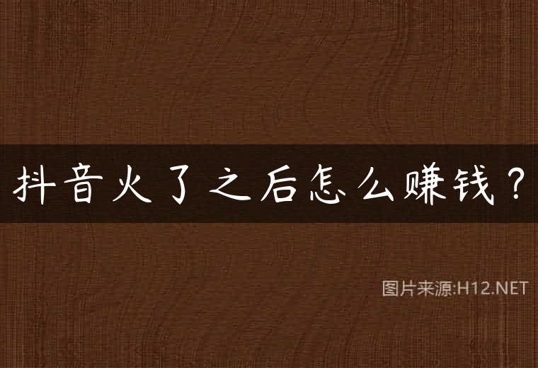 抖音火了之后怎么赚钱？