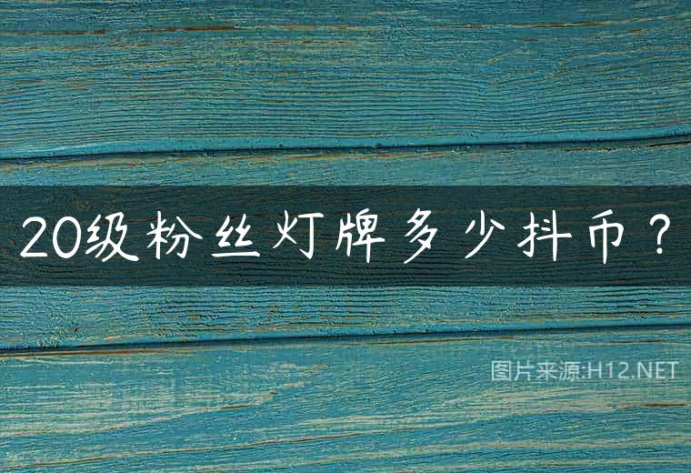 20级粉丝灯牌多少抖币？