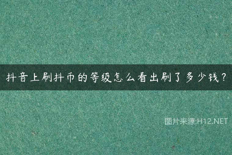 抖音上刷抖币的等级怎么看出刷了多少钱？