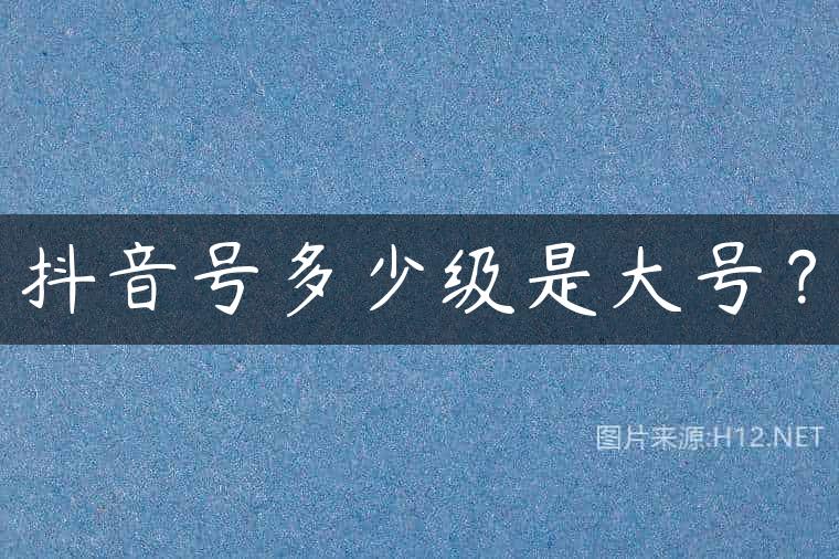 抖音号多少级是大号？