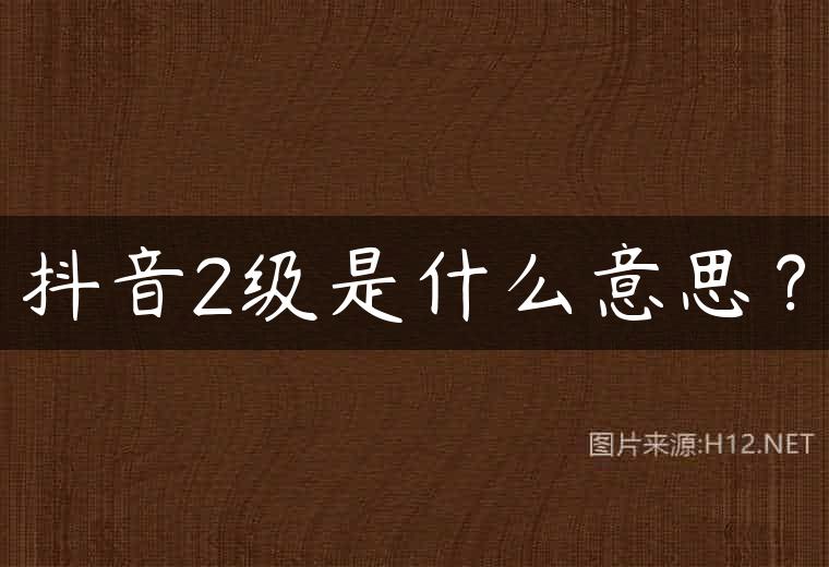 抖音2级是什么意思？