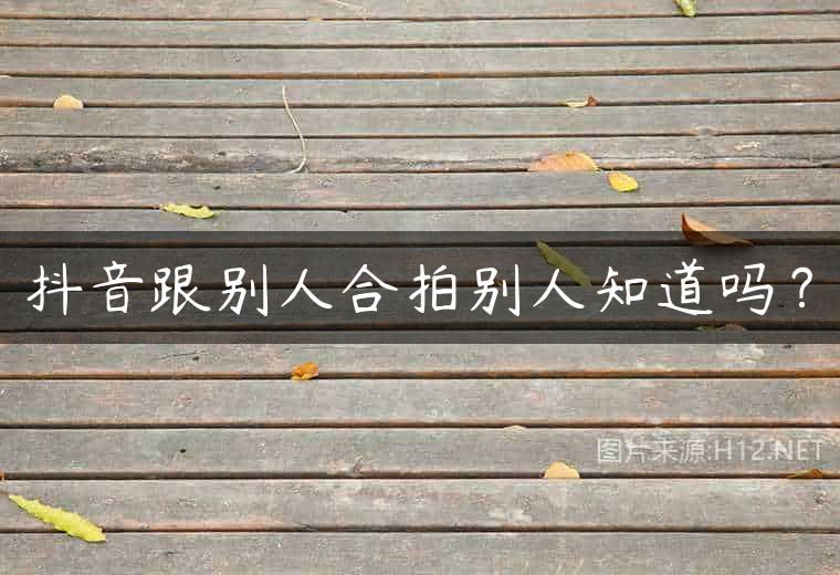 抖音跟别人合拍别人知道吗？