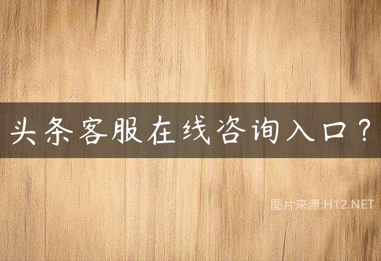 头条客服在线咨询入口？