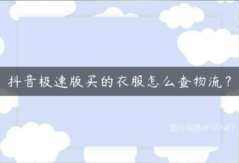 抖音极速版买的衣服怎么查物流？