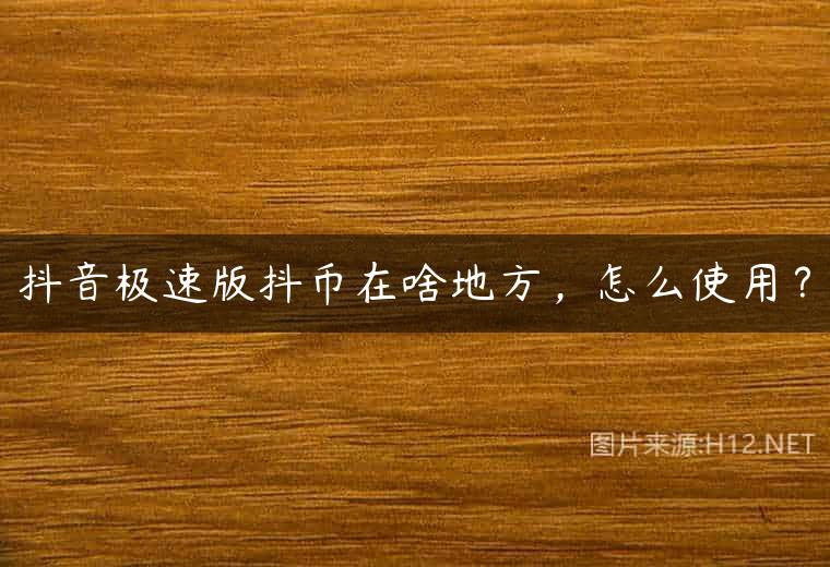 抖音极速版抖币在啥地方，怎么使用？