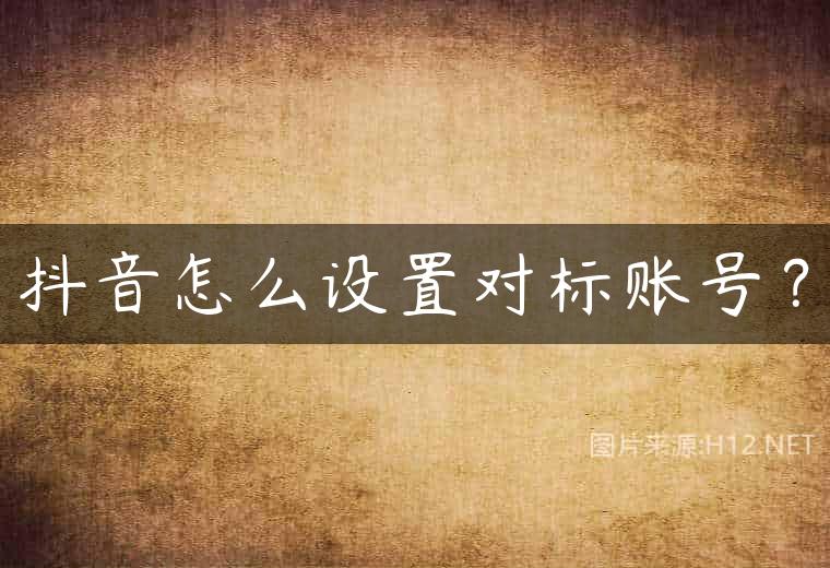 抖音怎么设置对标账号？