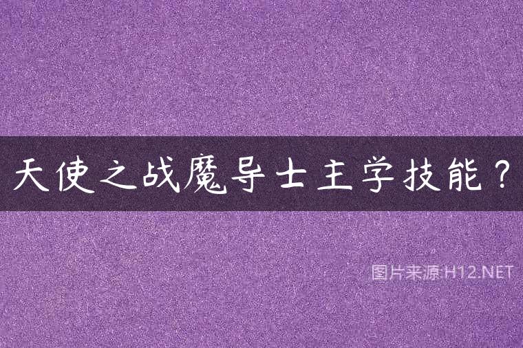 天使之战魔导士主学技能？