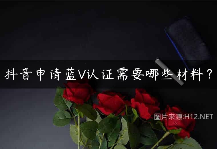 抖音申请蓝V认证需要哪些材料？