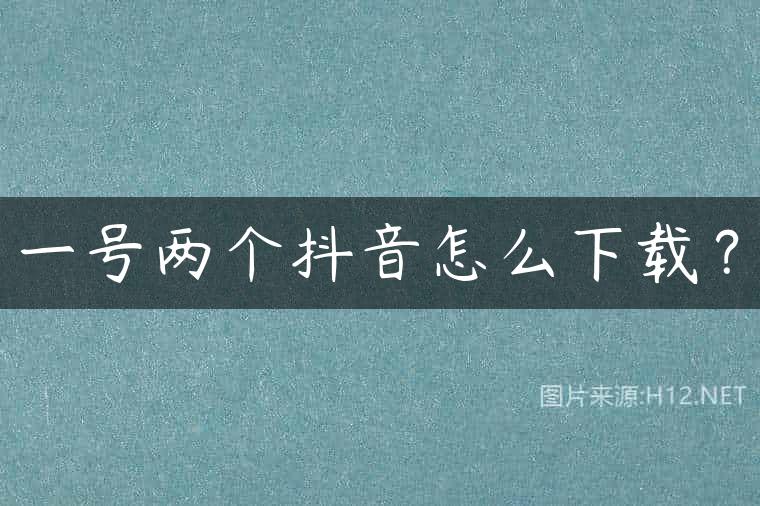 一号两个抖音怎么下载？