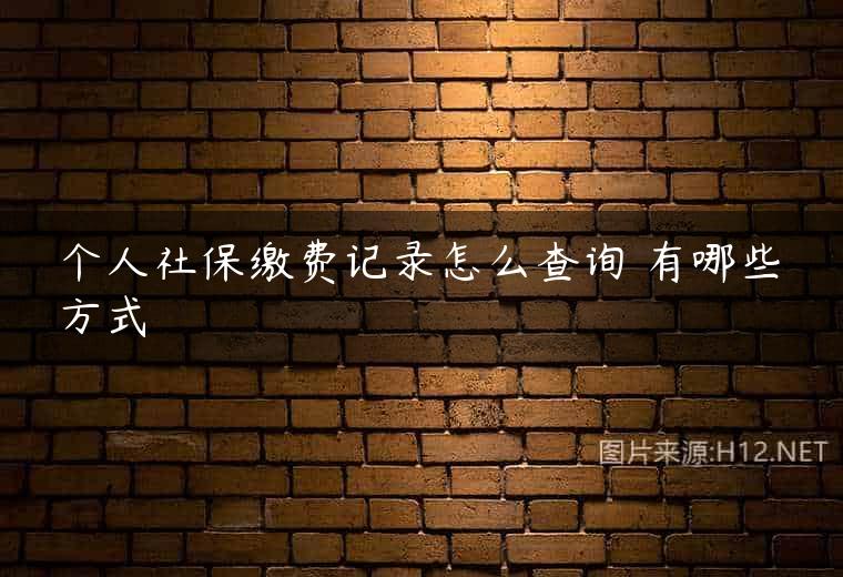 个人社保缴费记录怎么查询 有哪些方式