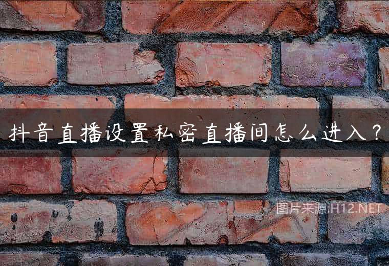 抖音直播设置私密直播间怎么进入？