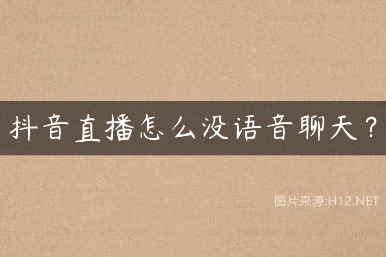 抖音直播怎么没语音聊天？