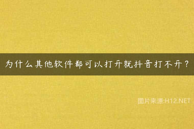 为什么其他软件都可以打开就抖音打不开？