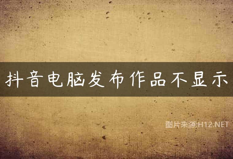 抖音电脑发布作品不显示