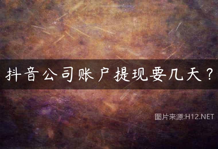 抖音公司账户提现要几天？