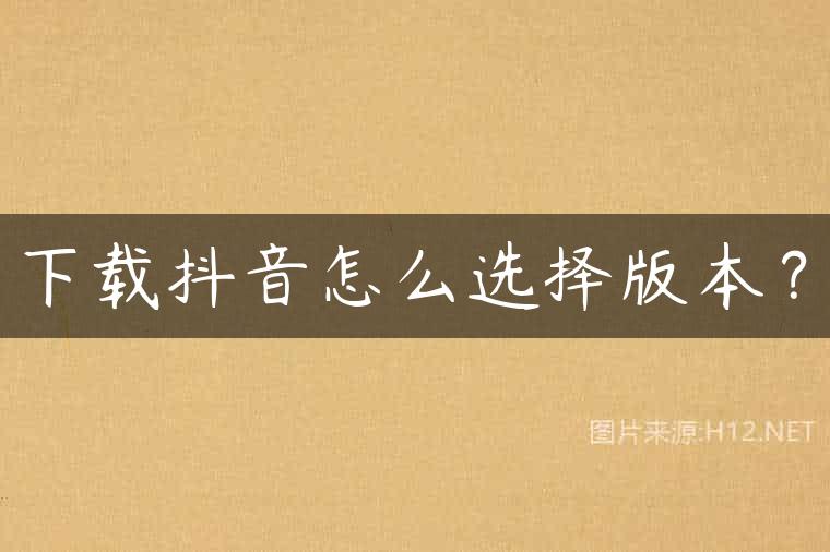 下载抖音怎么选择版本？