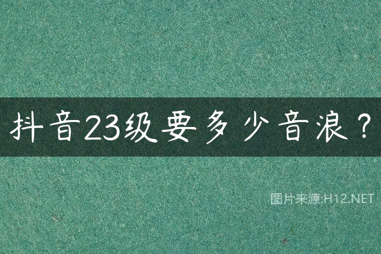 抖音23级要多少音浪？