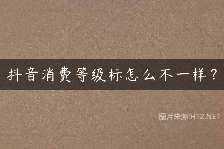抖音消费等级标怎么不一样？