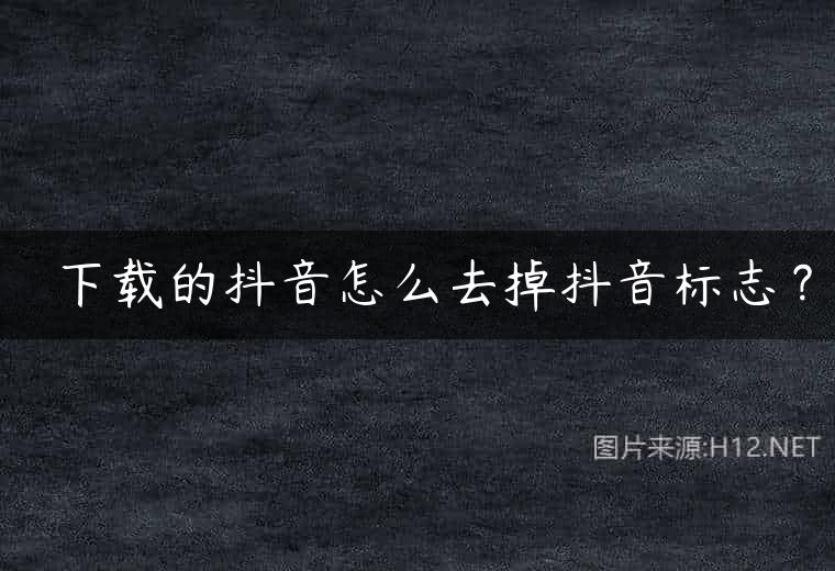 ⬇️下载的抖音怎么去掉抖音标志？