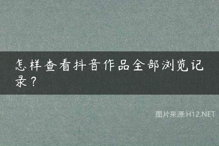 怎样查看抖音作品全部浏览记录？