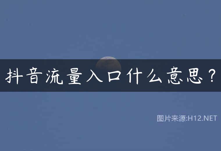 抖音流量入口什么意思？