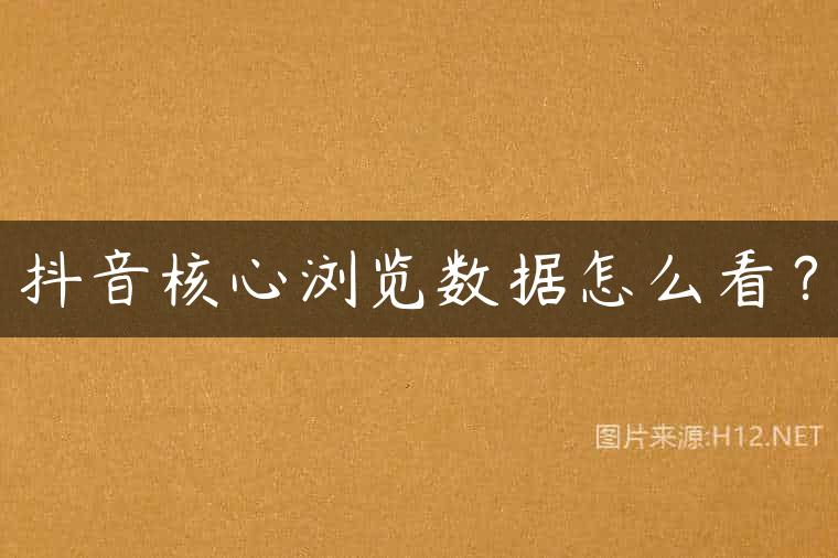 抖音核心浏览数据怎么看？