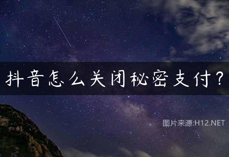 抖音怎么关闭秘密支付？