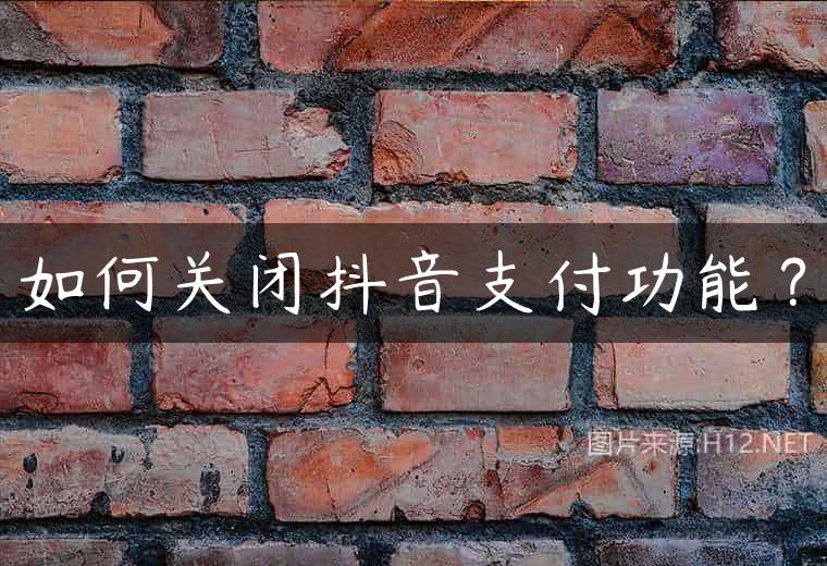 如何关闭抖音支付功能？