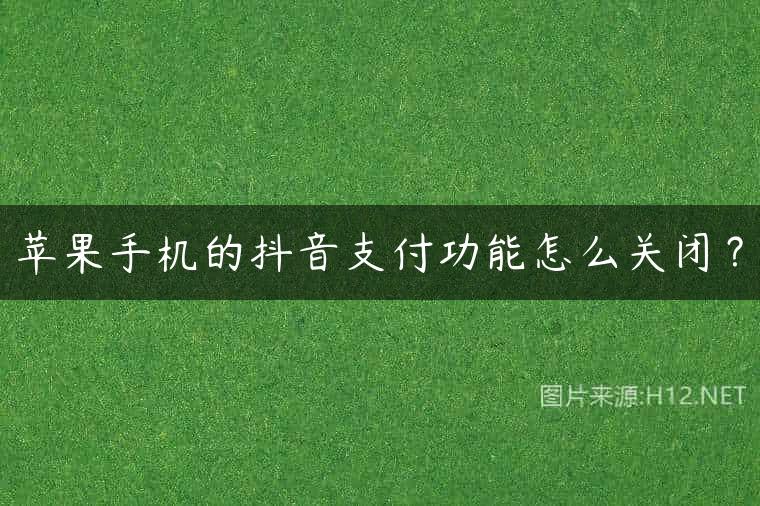 苹果手机的抖音支付功能怎么关闭？