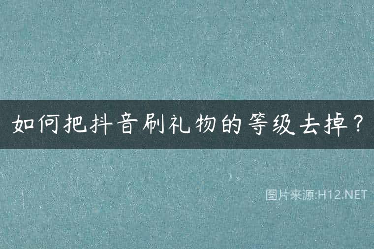 如何把抖音刷礼物的等级去掉？
