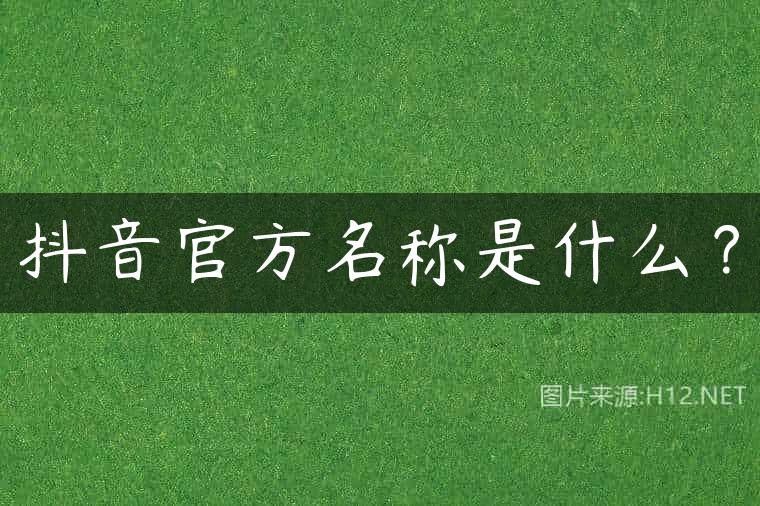 抖音官方名称是什么？