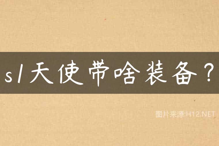 s1天使带啥装备？