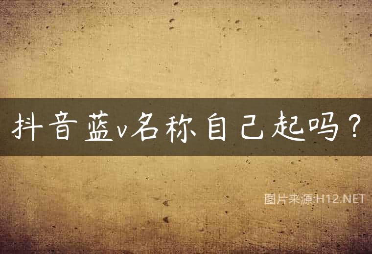 抖音蓝v名称自己起吗？