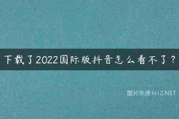 下载了2022国际版抖音怎么看不了？