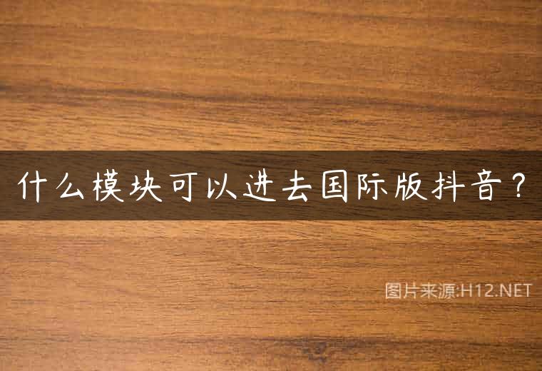 什么模块可以进去国际版抖音？