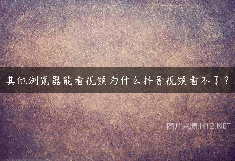 其他浏览器能看视频为什么抖音视频看不了？