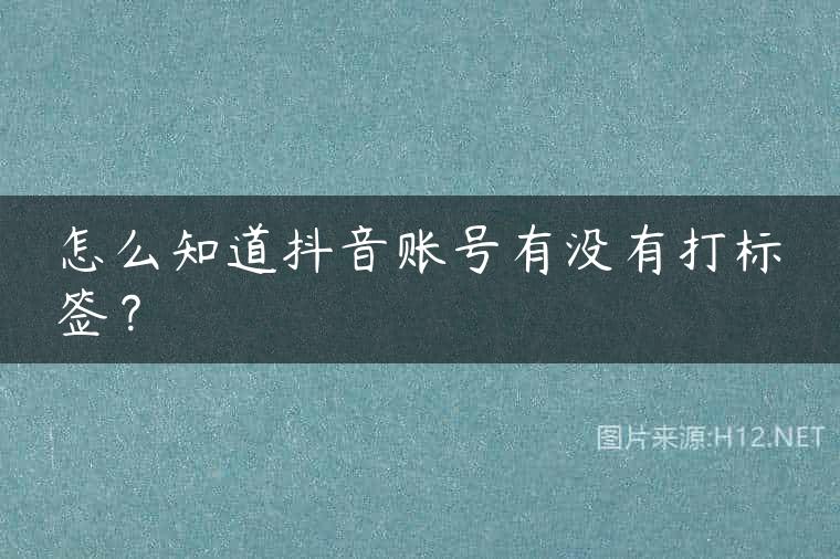 怎么知道抖音账号有没有打标签？