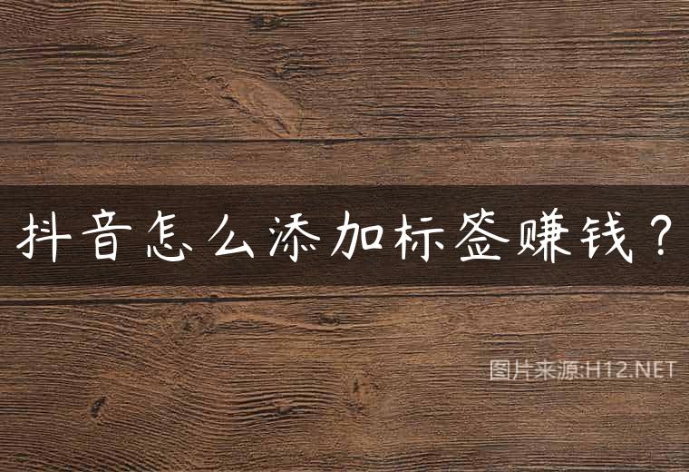 抖音怎么添加标签赚钱？
