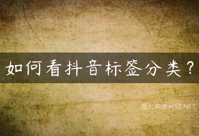 如何看抖音标签分类？