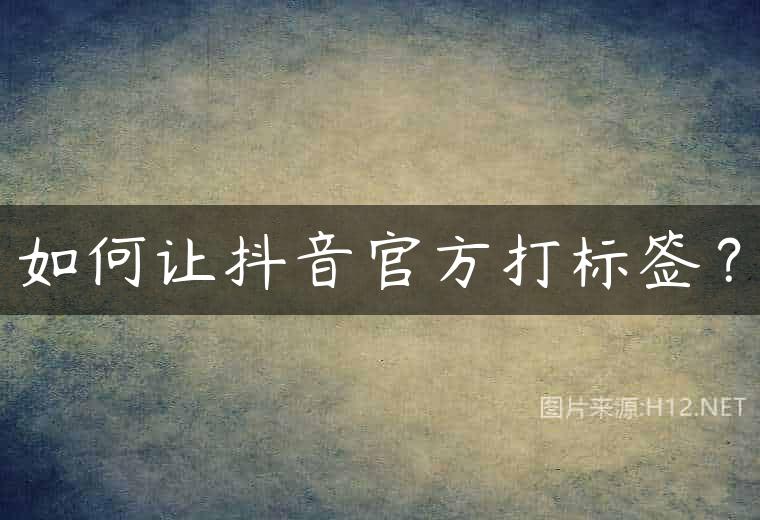 如何让抖音官方打标签？