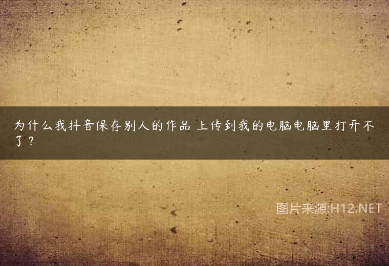 为什么我抖音保存别人的作品 上传到我的电脑电脑里打开不了？