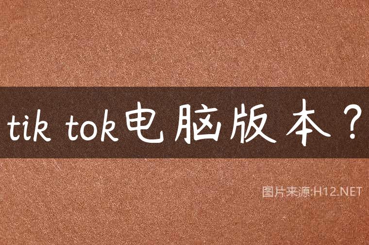 tik tok电脑版本？