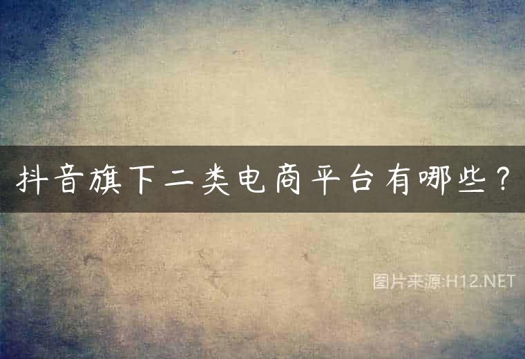 抖音旗下二类电商平台有哪些？