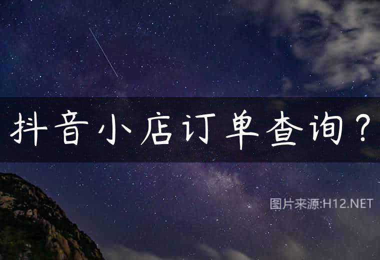 抖音小店订单查询？