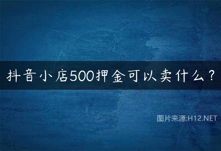 抖音小店500押金可以卖什么？