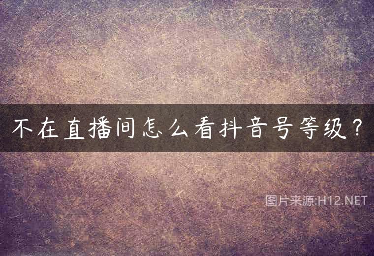 不在直播间怎么看抖音号等级？