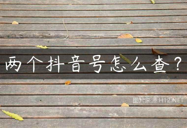 两个抖音号怎么查？