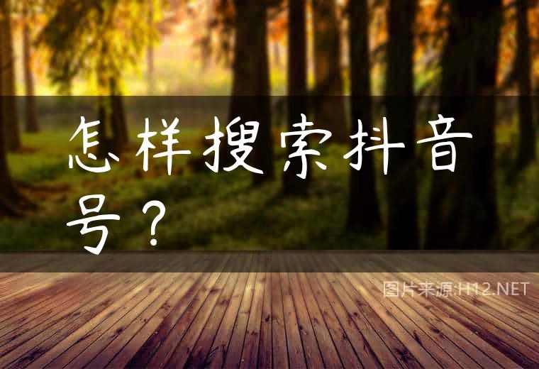 怎样搜索抖音号？