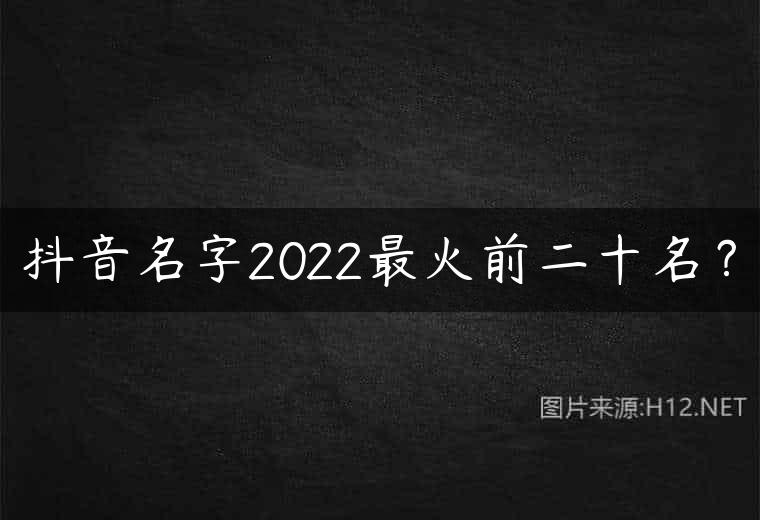 抖音名字2022最火前二十名？